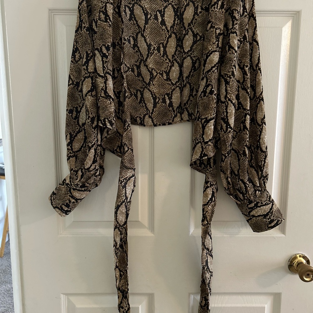 Fashion Nova Brown Snake Print Top